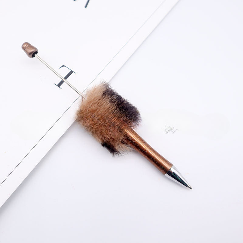 Wholesale Beadable Pen DIY Leopard Print Plush Beads